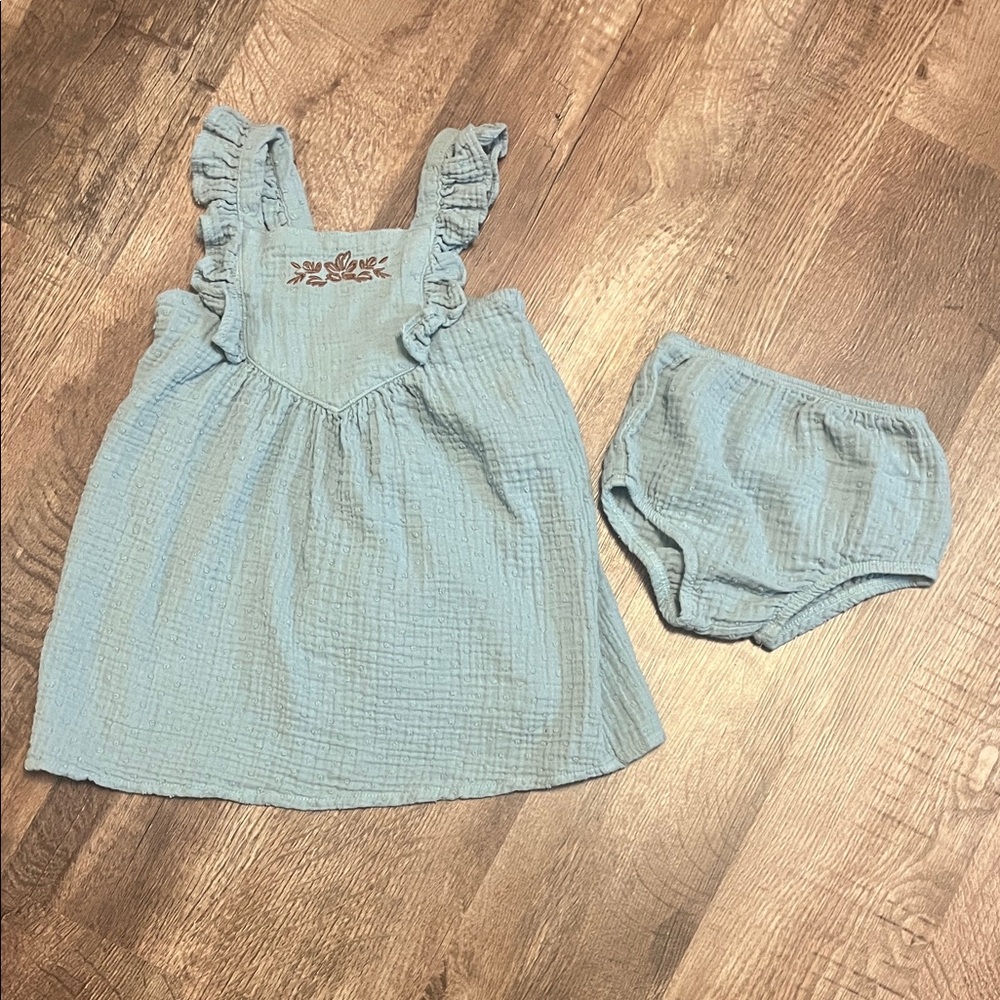 Blue Dress with Diaper Cover